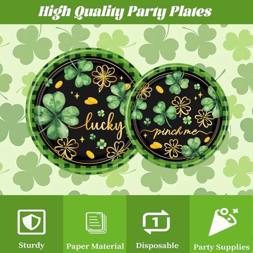 Rakuto St. Patrick's Day napkins and plates for birthday party