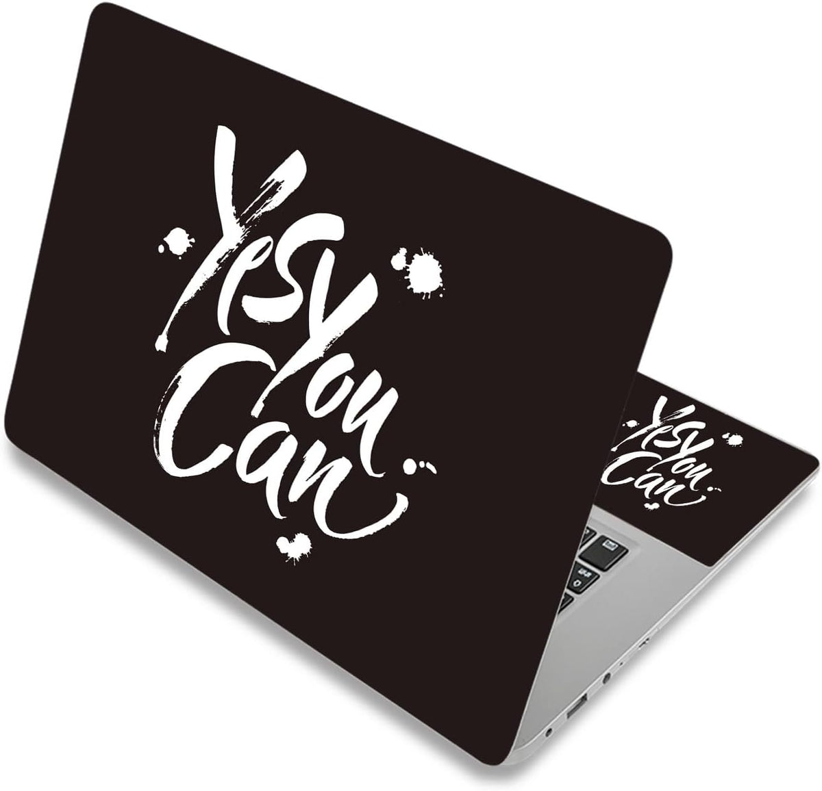 ToLuLu Yes You Can motivational black laptop skin front view protector sheet