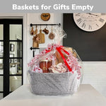 CHICVITA rectangular grey woven basket placed on a living room coffee table