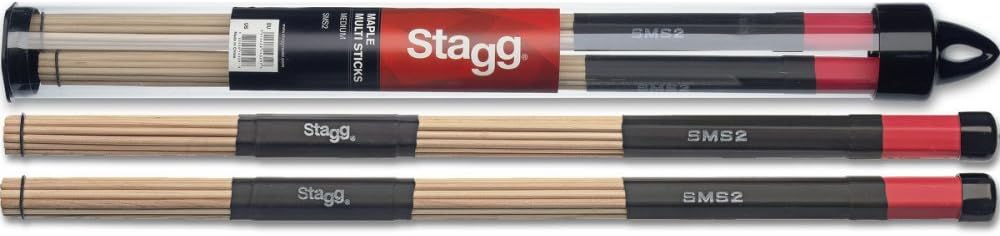 Stagg SMS2 medium multi-sticks front view showing maple dowels and plastic handle