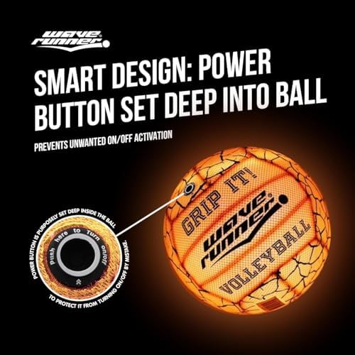 Wave Runner Glow in the Dark Volleyball close up on the premium 3D air mesh fabric material.