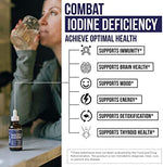 Back label of Triquetra Health liquid iodine supplement listing pure ingredients.