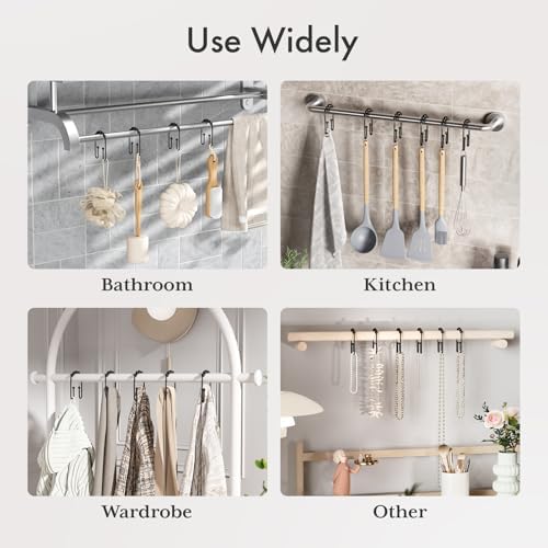 AmazerBath modern decorative black double sided curtain hooks packaging view