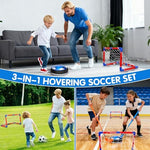 Complete package contents of the Qirptey imported three in one kids soccer and hockey kit