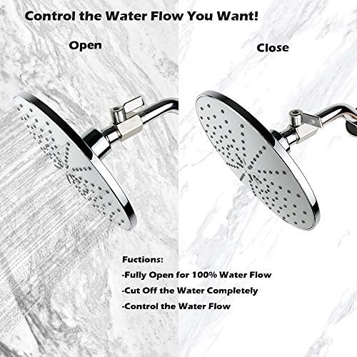 Showerhead Shut Off Valve with Stainless Handle, 304 Stainless Steel Mini Ball Valve(1/2" Female X Male) NPT Thread, Water Flow Control Valve Regulator Chrome, Shower Head Flow Control Valve - Image 7