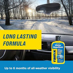 Rain-X monsoon car safety fluid improving driving visibility in heavy rain side view