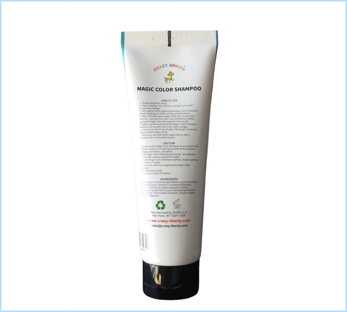 Warren London Crazy Liberty Magic Color Shampoo Green tube back packaging details