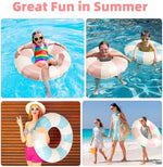 Folded inflatable pool tubes in a storage bag