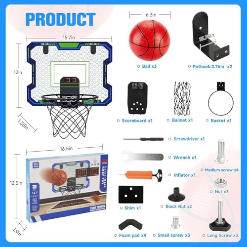 Child playing with Vignuto indoor basketball hoop set