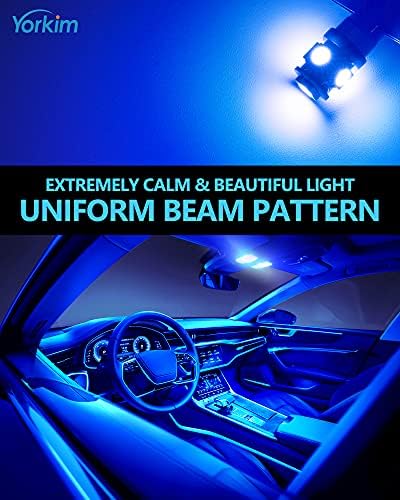 Ten pack layout of the super bright blue interior car lighting replacements