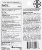 Back label details of Red Cross toothache drops highlighting eugenol ingredients and instructions.