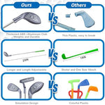 Full contents of Rcroks kids golf toy set including balls