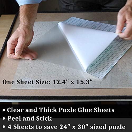 Four thick transparent backing sheets protecting a completed one thousand piece puzzle