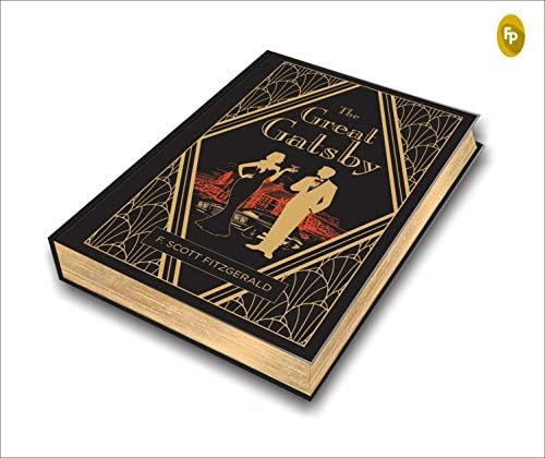 Open pages of F Scott Fitzgerald The Great Gatsby showing clear text typography