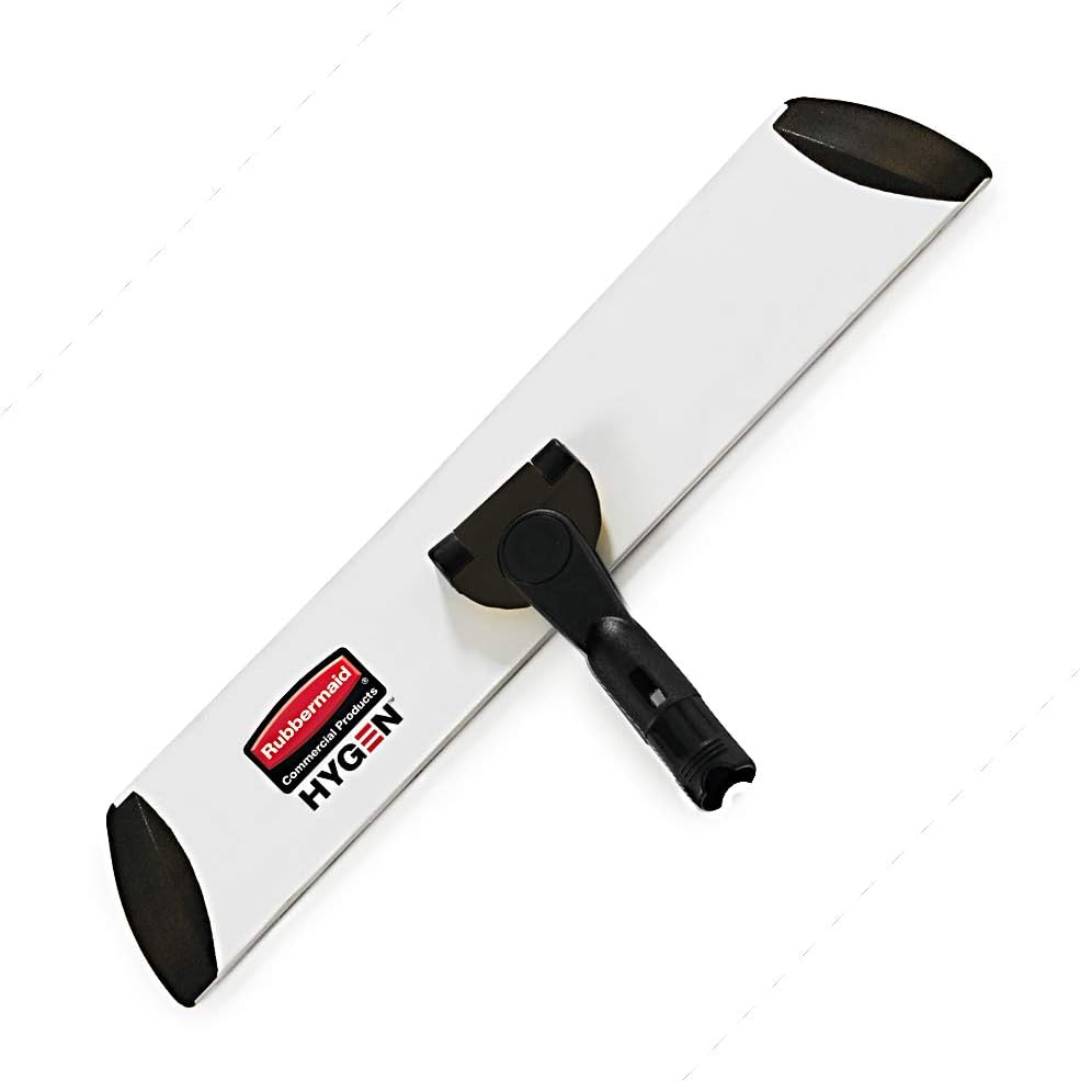 Rubbermaid Commercial Products HYGEN microfiber quick connect mop frame front view for industrial janitorial cleaning.