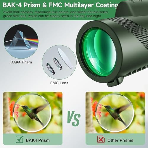 KTBDING high definition monocular closeup of the adjustable twist up eye cup and BAK4 prism eyepiece