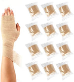 Demonstration of tearing Mooerca cohesive bandage wrap by hand without using scissors for easy application