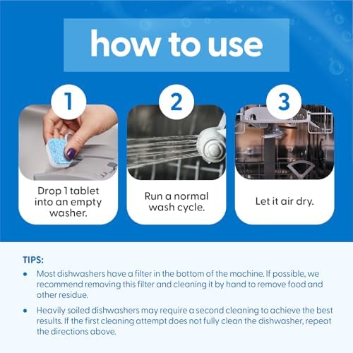 Septic safe dishwasher cleaner tablets side view