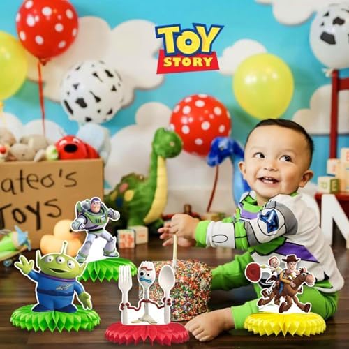 Assembled 3D honeycomb centerpieces for kids birthday party