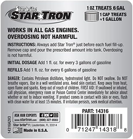 Star Tron Small Engine Formula gas additive stabilizing solution close up