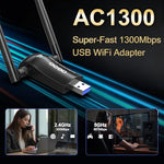 Dual band USB 3.0 network dongle showing high gain 5dBi antennas