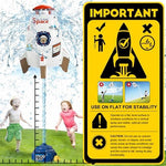 Backyard water toy spinning and spraying water for kids summer play