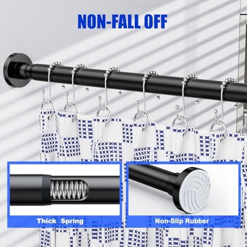 Adjustable Ausemku shower rod showing telescopic mechanism