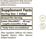 Solgar Lutein 30 count bottle packaging label
