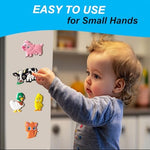 Montessori toddler playground setting with colorful educational magnets