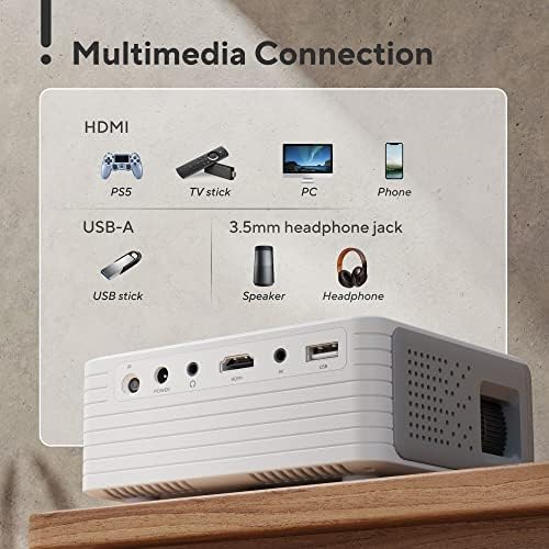 AKIYO lightweight portable home theater projector setup on a tripod standalone stand