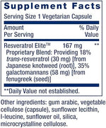 Side view of Life Extension Resveratrol Elite capsule bottle