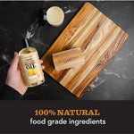 Back label of Clark's Cutting Board Oil showing ingredients and usage
