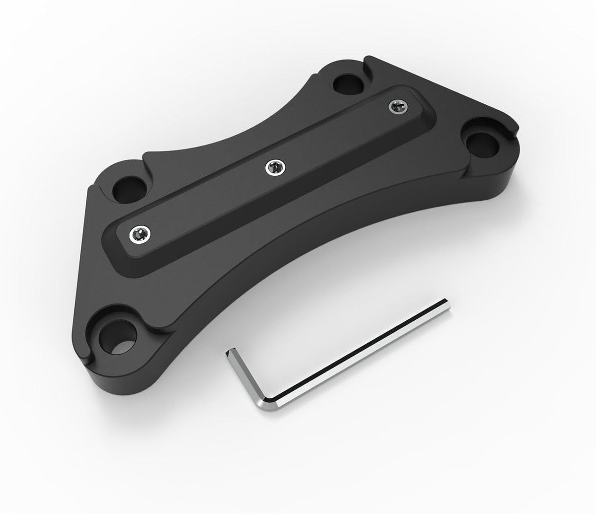 ONETREND ape hanger handlebar anti slip riser clamp front view in satin black finish