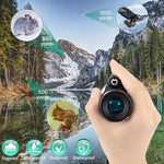 Close up look at the premium BAK4 prism eyepiece assembly of the Dazftiey high power lightweight monocular