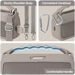 Lebakort flexible speaker cover with the adjustable woven nylon shoulder strap fully extended.