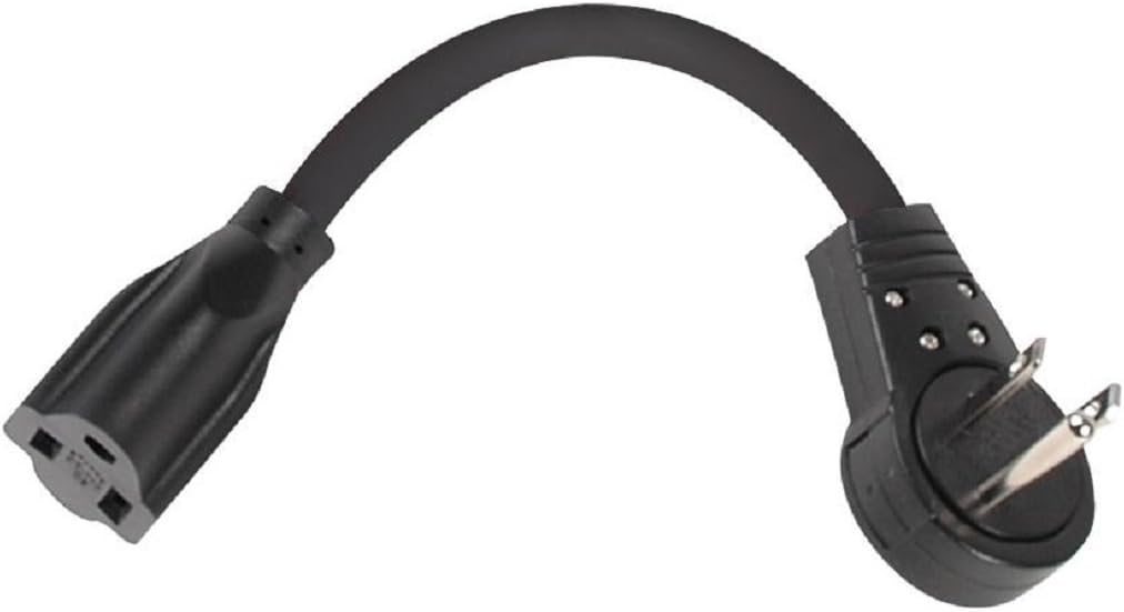 Stellar Labs 6 inch extension cord with flat rotating plug front view power adapter