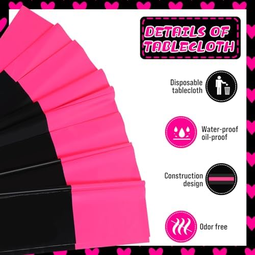 Close-up of the waterproof polyethylene material on the VitalCozy hot pink table runner.