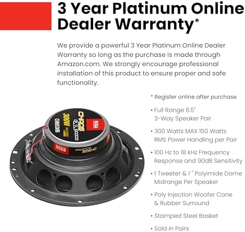 Boss Chaos Series 3-way coaxial car speaker side profile