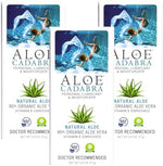 Aloe Cadabra organic lubricant tubes showing size details