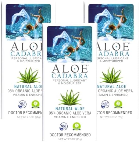 Aloe Cadabra organic lubricant tubes showing size details