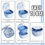 Denture cleaning kit with included hygiene brush and mirror
