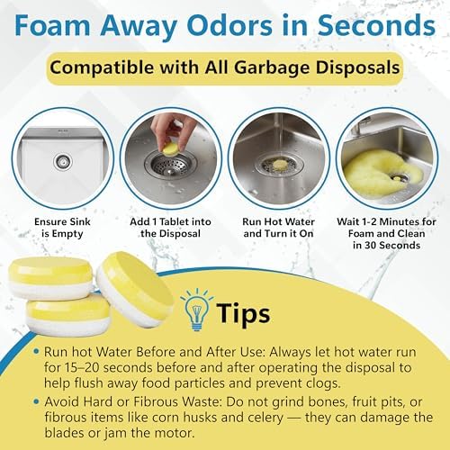 Close up of Active garbage disposal deodorizer tablet box