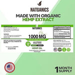 Natganics Hemp Oil label showing 1000mg potency details