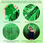OHOME soccer and dinosaur birthday party theme decorations with green metallic photo backdrop curtains