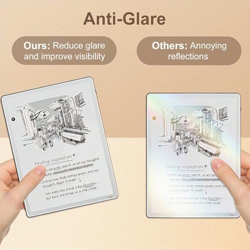 Anti-glare comparison using Caweet Kindle Scribe screen protector