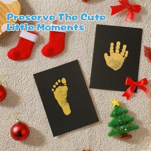 Step by step usage instructions infographic for the inkless newborn impression kit