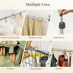 Heavy duty corrosion resistant curtain rings showing exact dimensions and rod compatibility