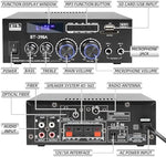 Joengoep home audio receiver metal body displaying Bluetooth 5.0 digital display screen