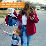 Blue toddler safety leash and harness by Mommy's Helper