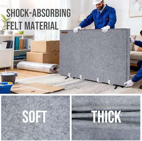 Felt TV protector secured with bottom straps